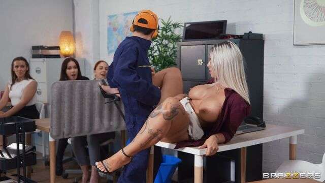 milf with big tits fucks young delivery guy in public